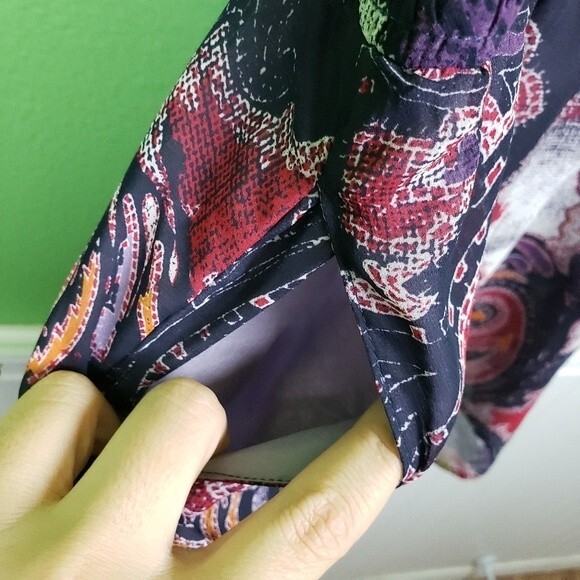 Free People Boho Purple Paisley Mini Dress Size XS - Picture 10 of 12